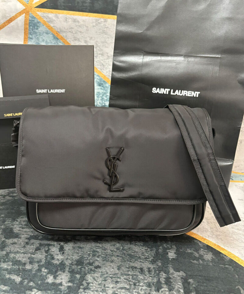 Saint Laurent Niki Messenger In Econyl 757146 Black